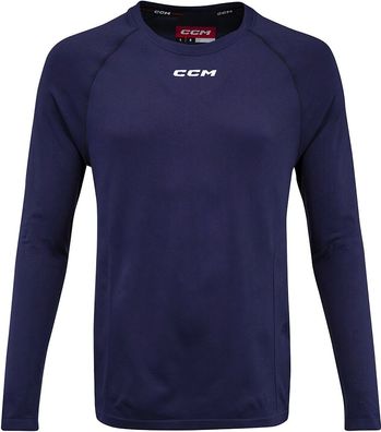 CCM T-Shirt Kompressionsshirt Ls Premium Training Tee True Navy enior 1384175