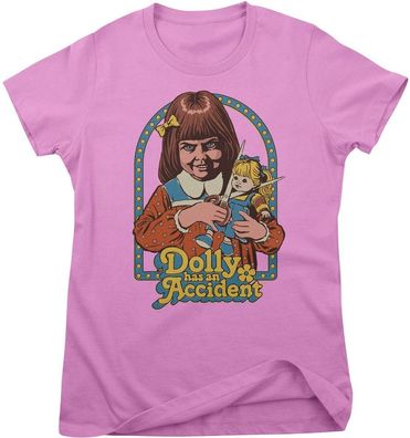Steven Rhodes Damen T-Shirt Dolly Has An Accident Girly Tee DTR-5-SR328