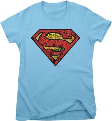Superman Damen T-Shirt Mash-Up Shield Girly Tee WB-5-SUP020