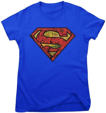 Superman Damen T-Shirt Mash-Up Shield Girly Tee WB-5-SUP020