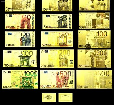15 Scheine/Euro Souvenier Banknoten/ Goldfolie(EBN0710251)