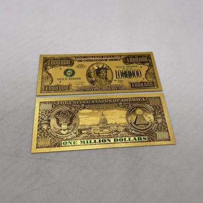 1 Million USA Dollar Souvenier Scheine Gold Plated mit Farbe (DS0710257)