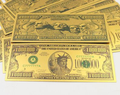 1 Million USA Dollar/Liberty Souvenier Scheine Gold Plated mit Farbe (DS0710258)