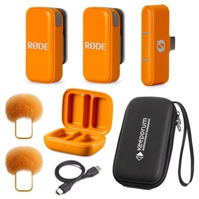 Rode Wireless Micro Mikrofon-System USB-C Orange mit Soft-Case