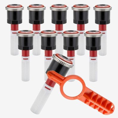 10x Hunter Rotator Düse MP 2000 - 360° Wurfweite 4,0 bis 6,7 m + Einstellschlüssel