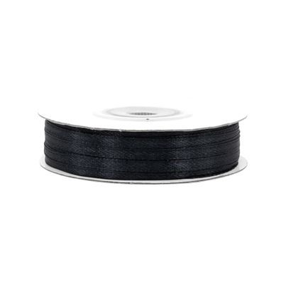 Satinband 3mm x 50m Rolle Schwarz