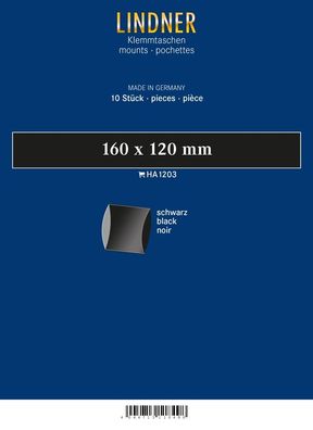 Lindner 1203 Blockstreifen 160x120 mm schwarz, doppelte Klemmnaht
