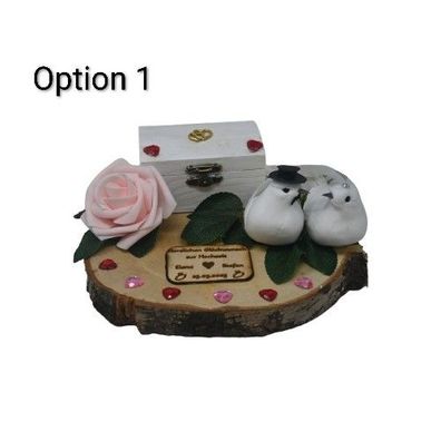 Hochzeit Geldgeschenk personalisierte Baumscheibe Brautpaar Geld Geschenk Deko