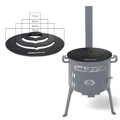 Adapterplatte für Utschak Ø 35 cm Kochplatte aus Stahl 4mm