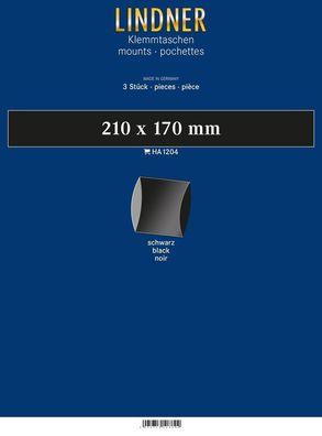 Lindner 1204 3 Blockstreifen 210x170 mm schwarz, doppelte Klemmnaht