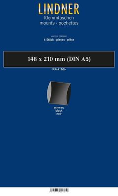 Lindner 1206 Blockstreifen 148x210 (DIN 5) mm schwarz, doppelte Klemmnaht