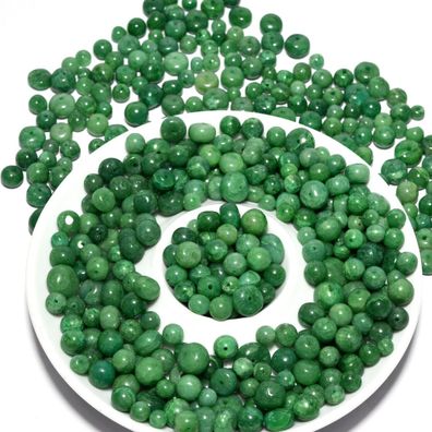 Natürliche grüne Opak Smaragde Kugeln gebohrt ca. 5-11 mm (SK071025)
