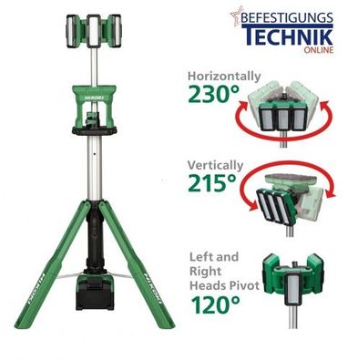 HiKoki Akku Baustellenstrahler Stativ Strahler UB18DG UB18DGW4Z Stativleuchte Multi V
