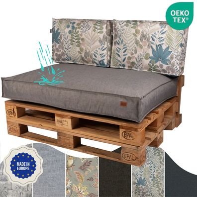GardenCushion für Gartenstühle, Sessel, Paletten wasserdicht, abnehmbarer Bezug, vers