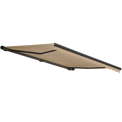 Elektrische Kassettenmarkise T124, Markise Vollkassette mit Volant 5x3m