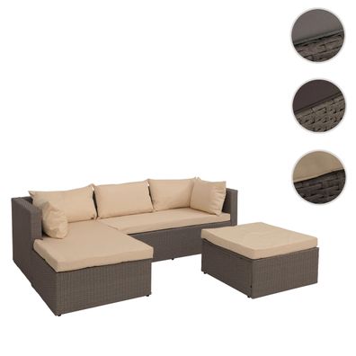 Poly-Rattan Garnitur HWC-O46, Balkon-/Garten-/Lounge-Set Sofa Sitzgruppe