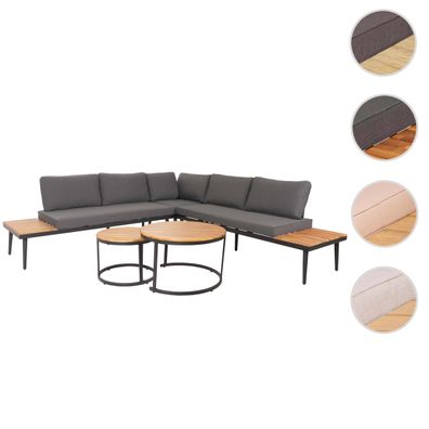 Garten-Garnitur HWC-H54c, Lounge-Set, Beistelltisch Spun Poly Akazie Holz Stahl