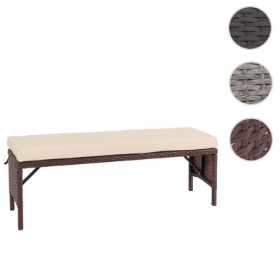 Poly-Rattan Sitzbank HWC-G16, Gartenbank Rattanbank, Gastronomie 112cm