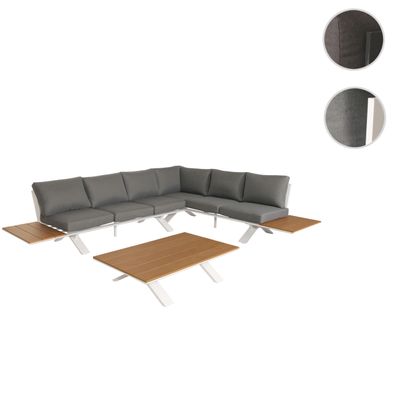 Aluminium Garten-Garnitur HWC-M62, Sitzgruppe Garten-/Lounge-Set Sofa, Holzoptik
