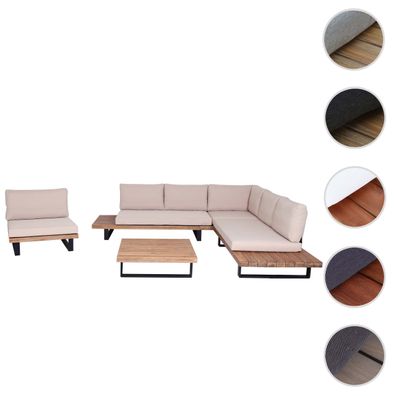 Garten-Garnitur mit Sessel HWC-H54, Lounge-Set Sofa, Spun Poly Akazie Holz FSC