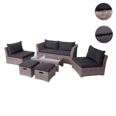 Poly-Rattan Garnitur HWC-J36, Balkon-/Garten-/Lounge-Set Sitzgruppe Sofa
