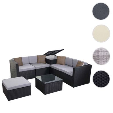 Poly-Rattan-Garnitur HWC-D21, Gartengarnitur Sofa Set