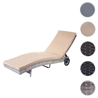 Sonnenliege HWC-D80, Gartenliege Relaxliege Liege, Poly-Rattan