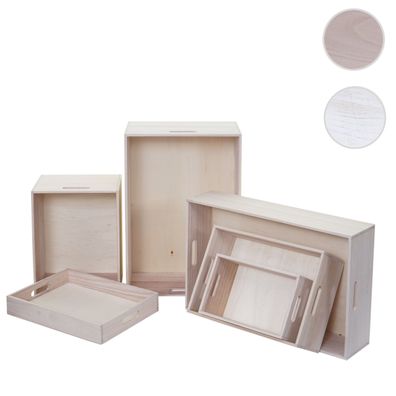 6er Set Holzbox HWC-C20, Dekokiste Aufbewahrung Holzkiste, Shabby-Look Vintage