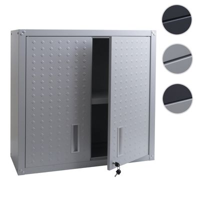 Hängeschrank HWC-O52, Wandschrank Lagerschrank, abschließbar Stahl 77x77x31cm