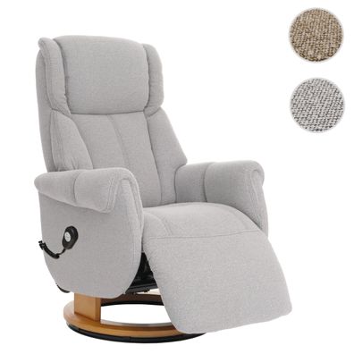 MCA Relaxsessel + Aufstehhilfe HWC-N58, Fernsehsessel Sessel Bouclé Stoff Holz