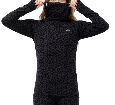 EIVY Women Funktionslongsleeve Icecold Merino Wool Gaiter black leopard