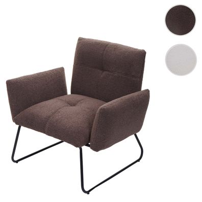 Lounge-Sessel HWC-K34, Cocktailsessel Sessel, Bouclé Stoff/Textil MVG-zertifiziert