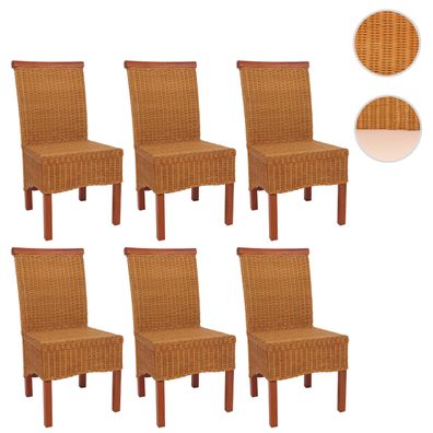 6er-Set Esszimmerstuhl Korbstuhl M42, Rattan