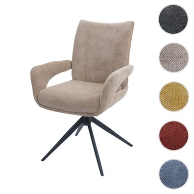 Esszimmerstuhl HWC-O78, Stuhl drehbar Auto-Return Stoff Chenille 310g/m² Öko-Tex