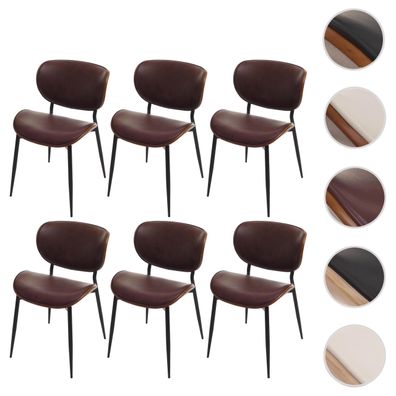 6er-Set Esszimmerstuhl HWC-O45, Küchenstuhl Polsterstuhl, Bugholz Kunstleder