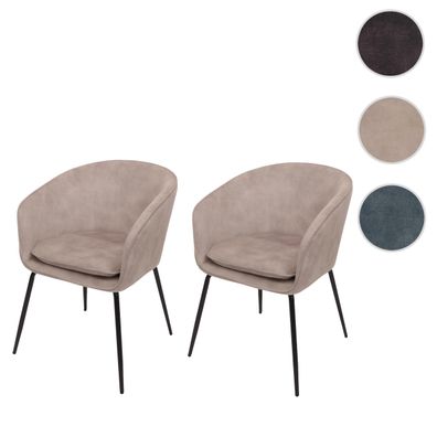 2er-Set Esszimmerstuhl HWC-O28, Polsterstuhl Stuhl, Stoff/Textil (340g/m²) Metall