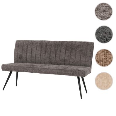 Sitzbank HWC-K16, Esszimmerbank Bank Polsterbank, Rückenlehne Chenille Metall