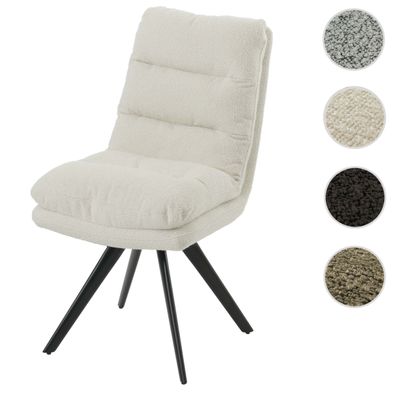 Esszimmerstuhl HWC-G66, Küchenstuhl, drehbar Auto-Position Stoff/Textil Bouclé MVG