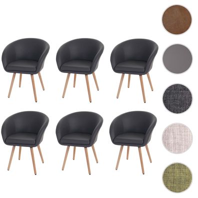 6er-Set Esszimmerstuhl Malmö T633, Retro