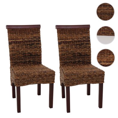 2er-Set Esszimmerstuhl Korbstuhl M45 Stuhl Bananengeflecht