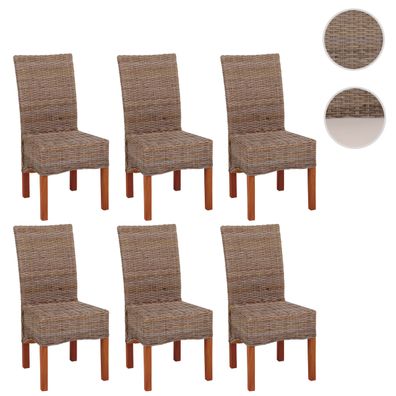 6er-Set Esszimmerstuhl Korbstuhl, Kuboo grey
