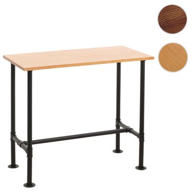 Bartisch HWC-N21, Bistrotisch, Fußablage Industrial Metall Massiv-Holz 108x120x61cm