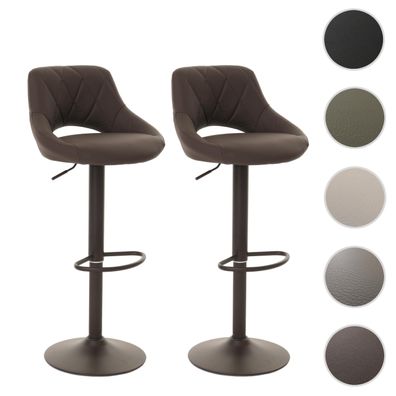2er-Set Barhocker HWC-N64, Barstuhl Tresenhocker, Fußablage drehbar