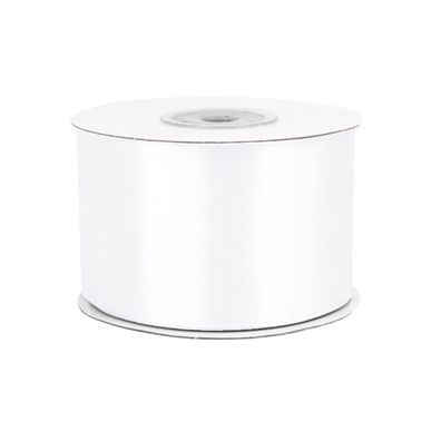 Satinband 50mm x 25m Rolle Weiß