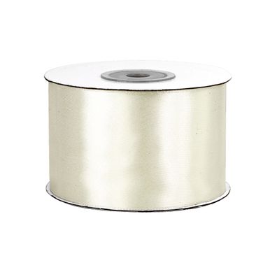 Satinband 50mm x 25m Rolle Ivory / Elfenbein