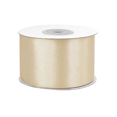 Satinband 50mm x 25m Rolle Dunkel Creme