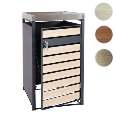 1er Mülltonnenverkleidung mit Pflanzkasten HWC-J81, erweiterbar, Metall 31kg