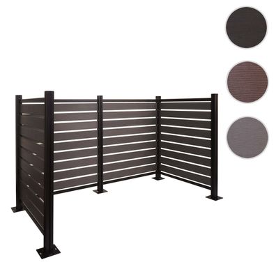 Alu Mülltonnen-Zaun HWC-K57, Mülltonnenverkleidung, Holzoptik erweiterbar