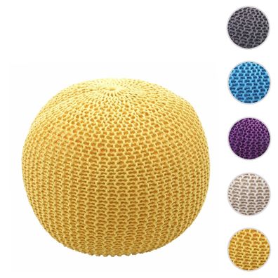 Pouf HWC-E16, Strickhocker Sitzhocker Strickpouf, Strickoptik 40x50cm