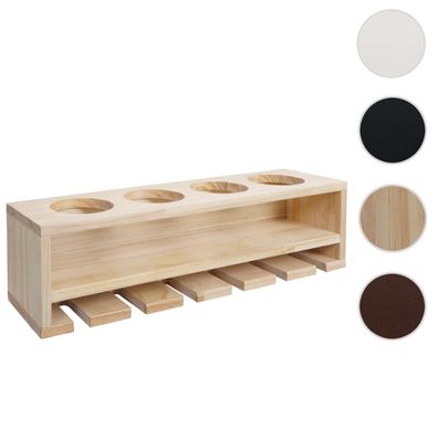 Weinregal HWC-P21, Wandbar für 4 Flaschen/6 Gläser Holz MVG-zertifiziert 12x48x12cm